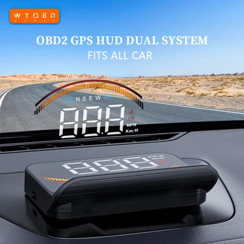 WYOBD M11 EOBD OBD2 HUD GPS Dual Sistemos priekinio Stiklo Greičio Rida Projektorius Automobilių Saugos Signalo Matuoklis Smart Head Up Display  5