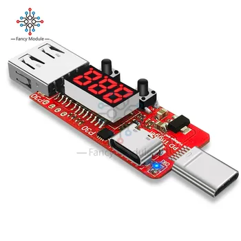 Tipas-C PD2.0 PD3.0 Elektros Sukčiai Galia Sukelti LED Skaitmeninis USB Detektorius Testeris 5V-20V Voltmeter Ammeter  5