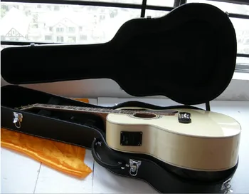 Kinija gitara gamyklos užsakymą naują natūralių spalvų 200 Akustine elektrine gitara, Kietas viršus su byla su 101 EQ Pikapas 7yue2  5