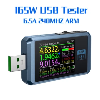 USB Akumuliatoriaus Testeris Voltmeter Ammeter TIPAS-C Greitai Mokesčio Nustatymo Sukelti Talpos Matavimo Ripple Stebėti  10