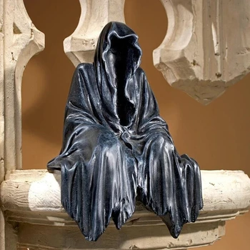 Naujas, Negali Paguosti, Kad Reaper Sėdi Statula Viešpaties Paslaptis, Black, Gothic Dervos Skulptūros Darbalaukio Ornamentu Namų Dekoro  5