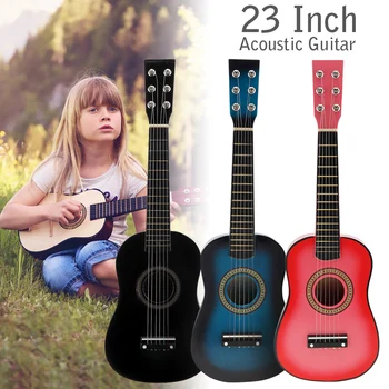 23 colių Juoda Liepų Akustinė Gitara Su Gitaros Pasiimti Vielos Stygos Muzikos Instrumentai Vaikams, Vaikų Dovanų  5