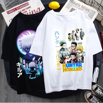 Derliaus Hunter X Hunter Vyrų Marškinėlius trumpomis Rankovėmis Killua Zoldyck T-shirt HXH Hisoka Marškinėlius Anime, Manga Hip-Hop Topai Marškinėliai Vyras  10