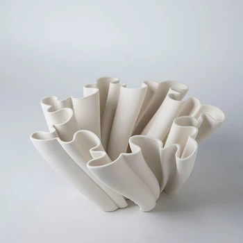Keramikos 3D Spausdinimo Vaza Šiaurės šalių Namų Dizaino, Prabangus Stovas Gėlėms Vazos, Ikebana Balto Stalo Dekoro Kambarį Apdaila Dovana  5