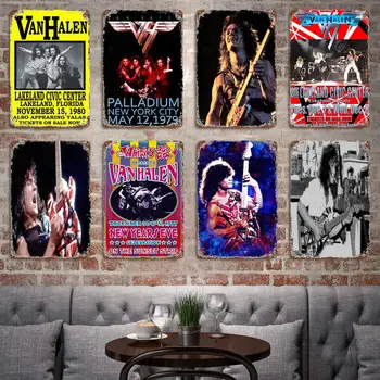 Van Halen Juostas metalo Dekoro Plakatas Derliaus Alavo Pasirašyti Metalo Pasirašyti Dekoratyvinis Apnašas už Pub Baras Vyras Urvas Klubo Sienų Apdaila  5