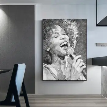 Drobė, Tapyba Namų Dekoro Dainininkė Whitney Houston Nuotraukos Cool Šiuolaikinė Spausdinta Modulinės Plakatas Gyvenimo Kambario Sienos Menas Be Rėmelio  5