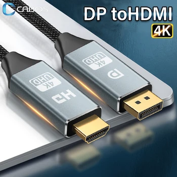 DisplayPort į HDMI suderinamus Adapterio Kabelį 4K DP HDMI Už Nešiojamas Projektorius, Vaizdo Garso Keitiklis Display Port Kabelis  10