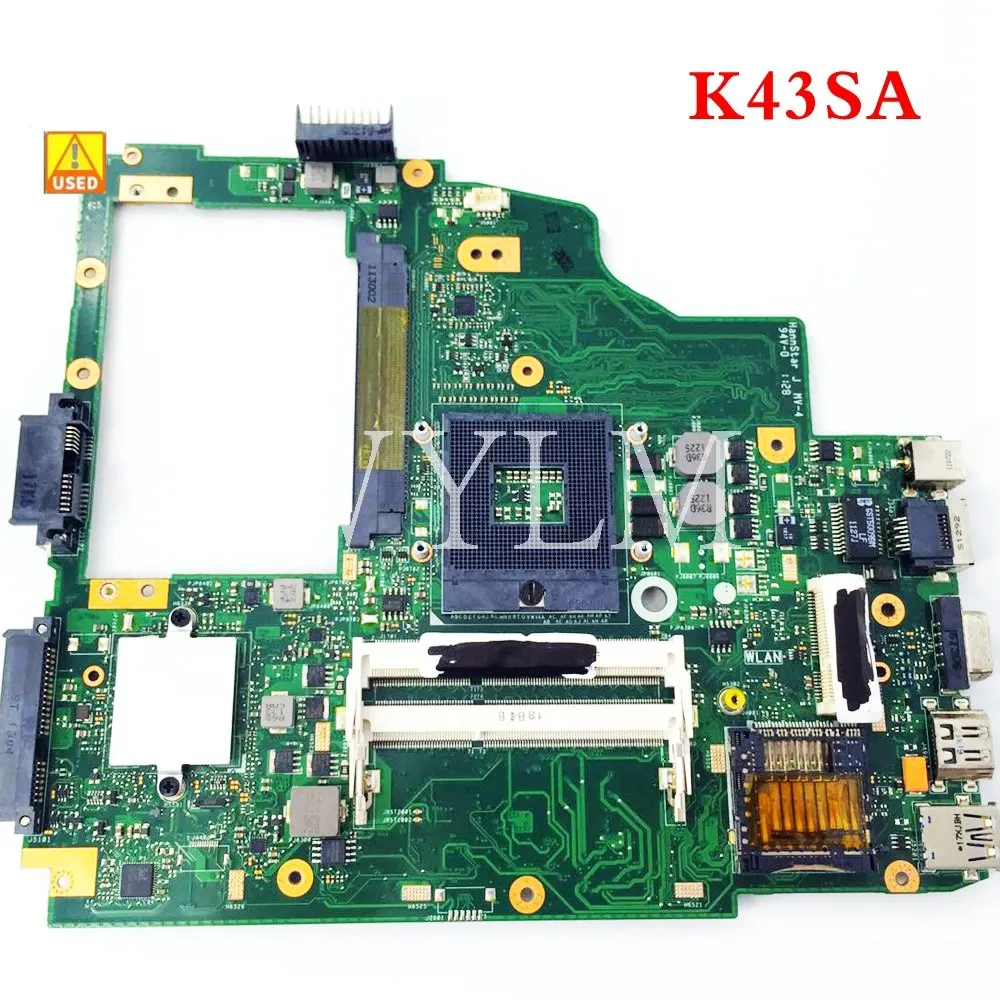 K43SA HM65 DDR3 Mainboard REV 2.0 ASUS A43S X43S K43S A43SA Nešiojamas Plokštė PAGRINDINĖ plokštė Darbo nemokamas pristatymas Panaudota
